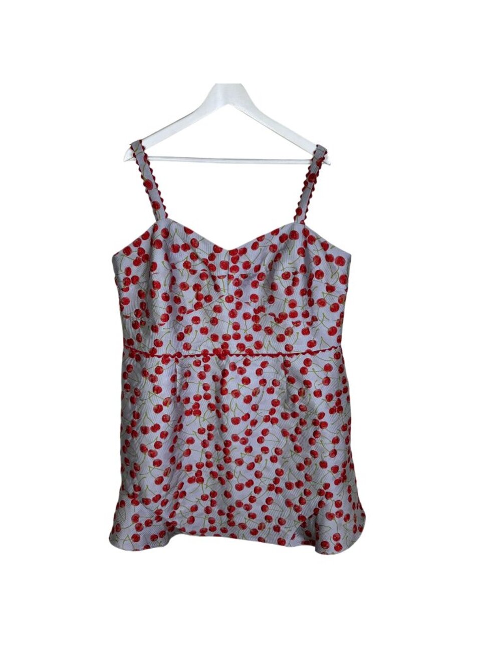 Anthropologie Hutch Diana Blue Cherry Print Mini Dress, Sleeveless, Size 18W